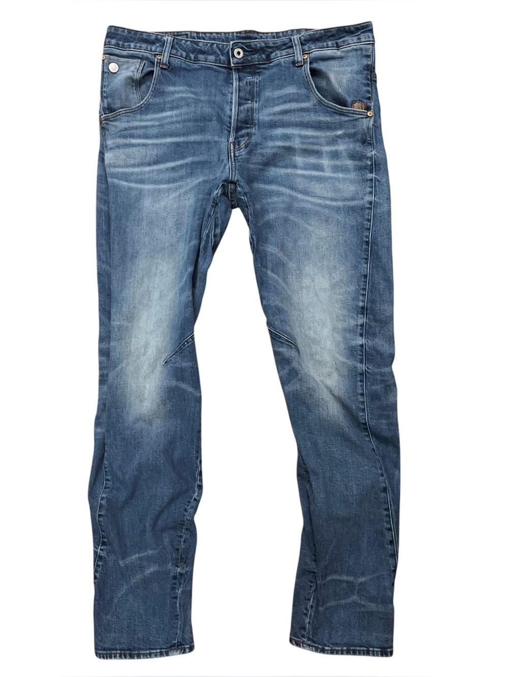 G-Star Raw Arc 3D Denim Jeans Mens Size 35x34 Button Fly Blue Stretch